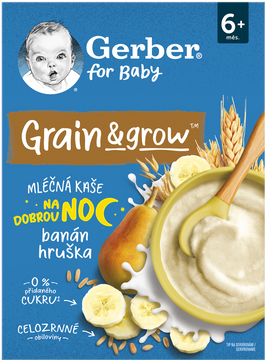 Gerber Mliečna kaša Na noc pšenično-ovsená banán a hruška 200 g