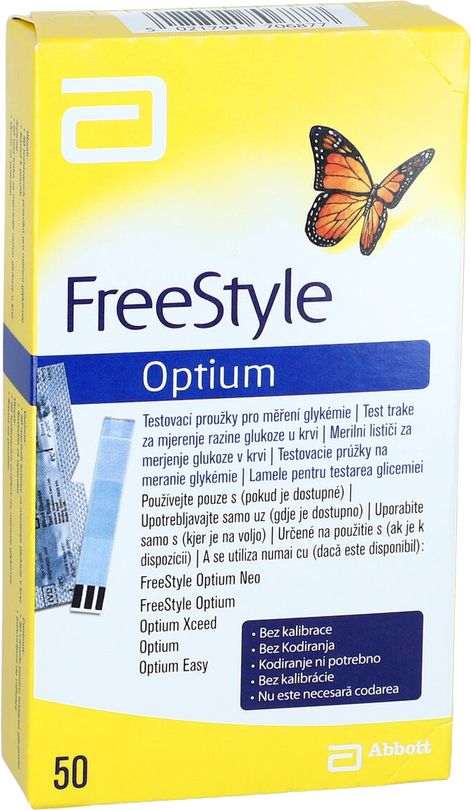 Abbott FreeStyle Optium Testovacie prúžky 50 ks