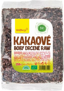 Wolfberry Kakaové bôby drvené BIO, 1 x 250 g