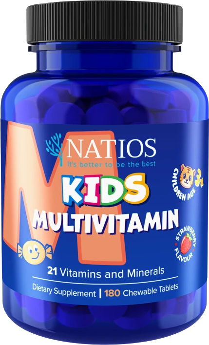 Natios Kids Multivitamín, 21 vitamínov a minerálov 180 tabliet