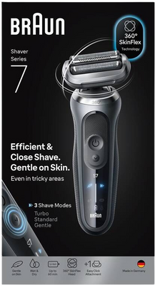 Braun Series 7 72-G1200s, Elektrický holiaci strojček - Šedá