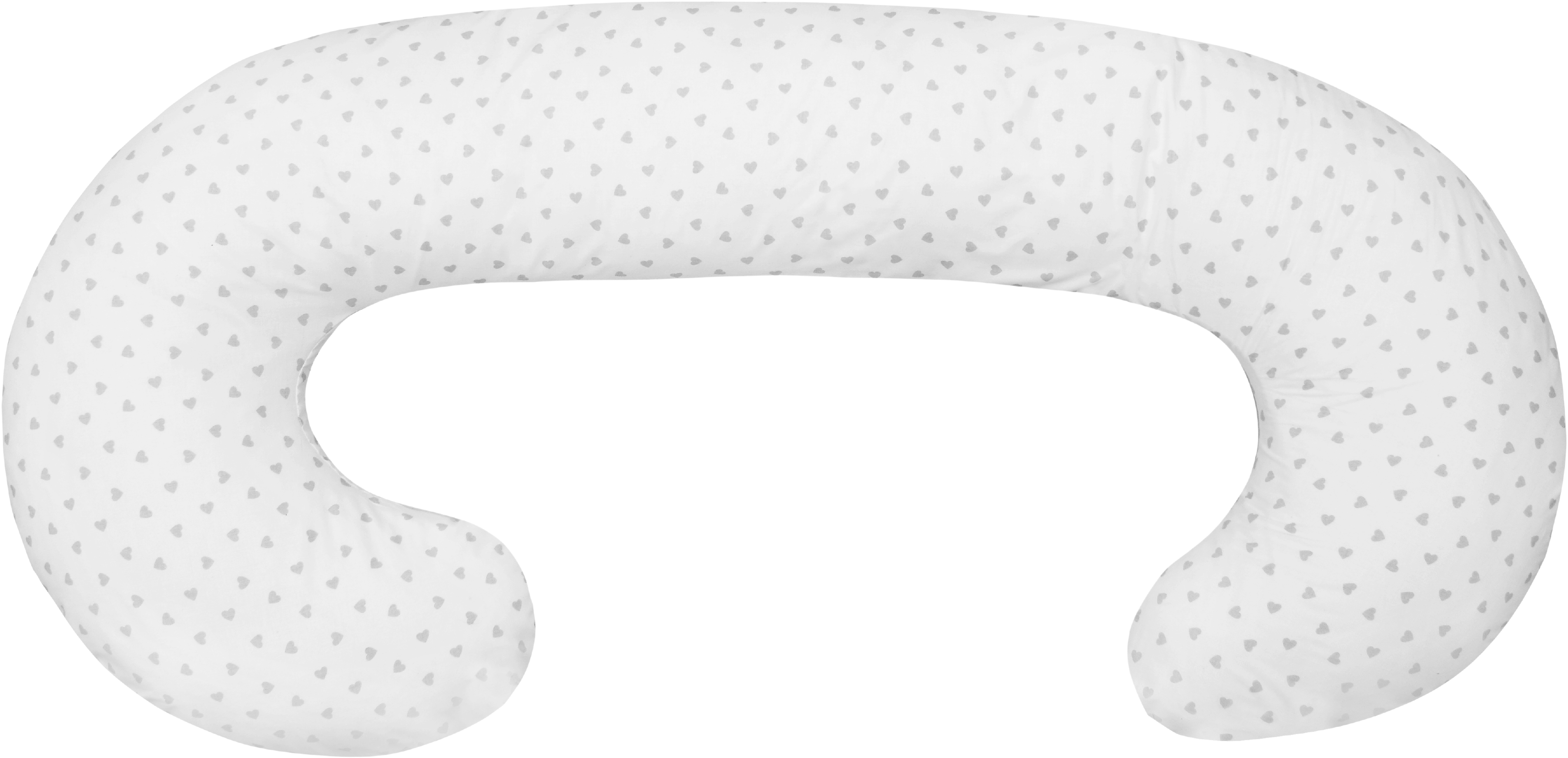 Scamp univerzálne kojenecká vankúšik vo forme C Little Heart White Grey