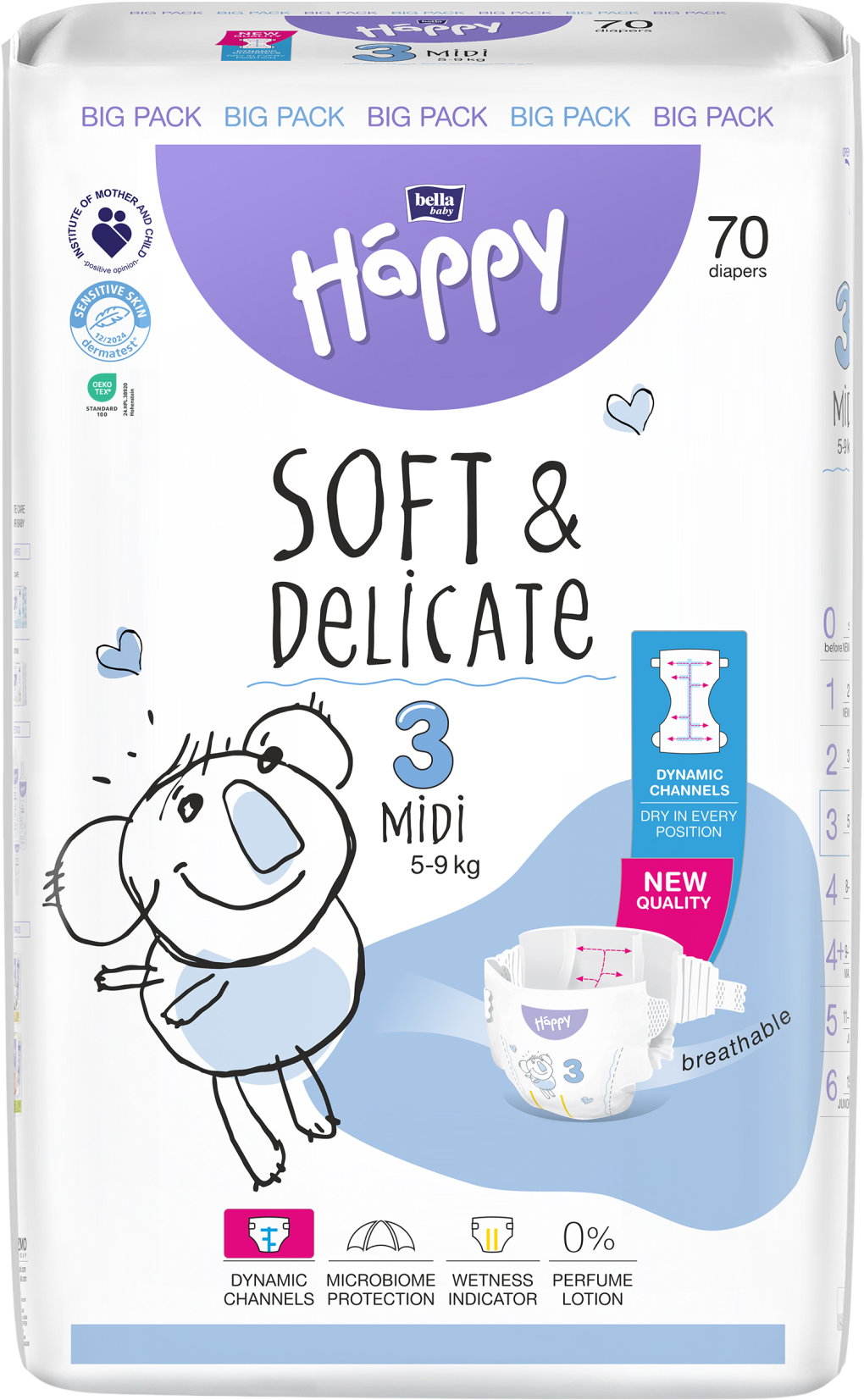 Bella Baby HAPPY Soft&Delicate Midi 70 ks