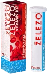 Rosen Pharma ŽELEZO + Vitamín B12 20 šumivých tabliet