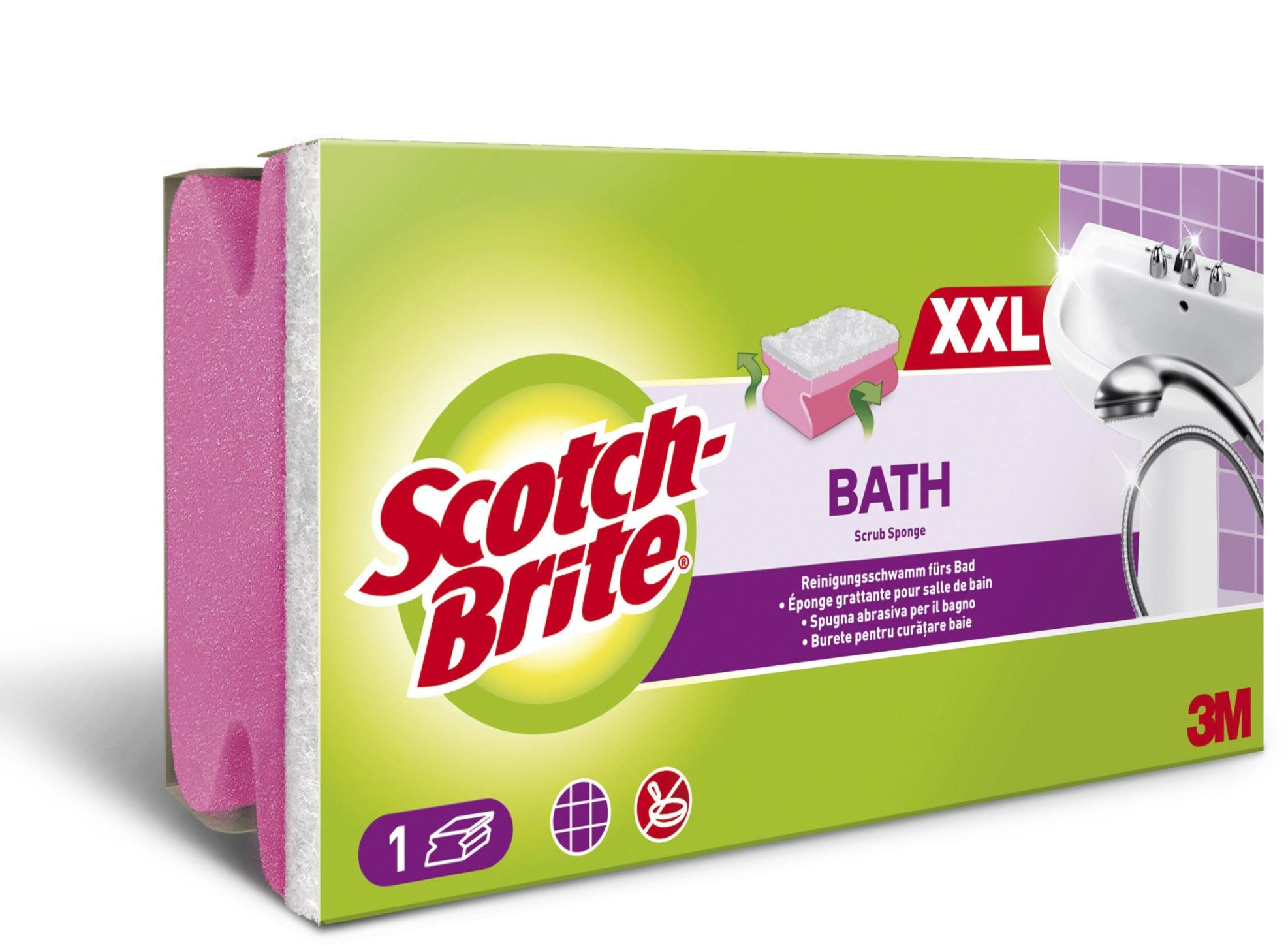 3M Scotch-Brite® Bath Nail Saver XXL - kúpeľňová hubka s chráničom nechtov 1 ks