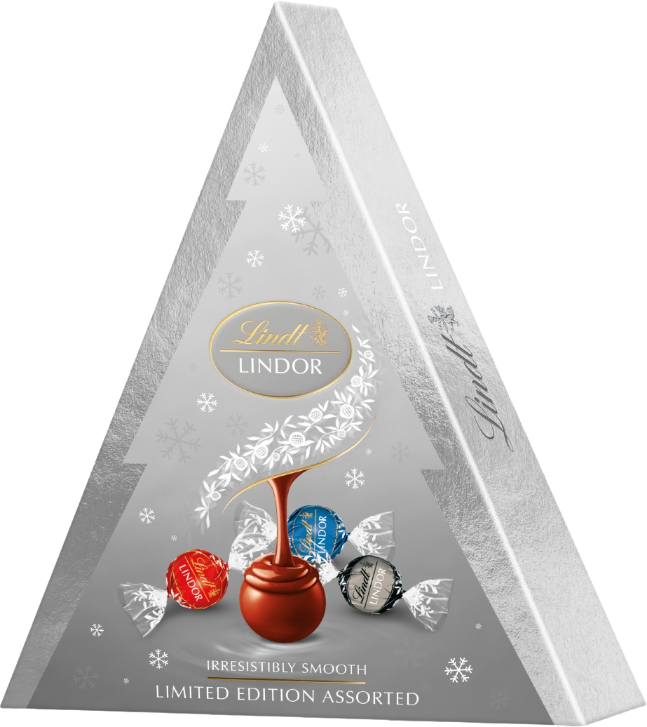 Lindt LINDOR Vianočný stromček Strieborný Mix 125 g