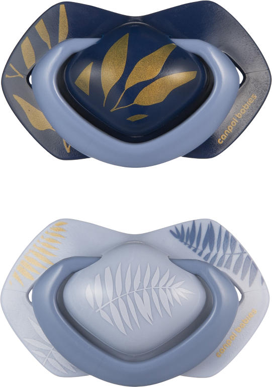 Canpol babies Cumlík silikónový symetrický Light touch GOLD 6-18m modrý 2 ks