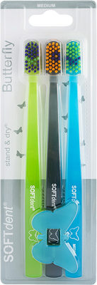 SOFTdent Butterfly Zubná kefka MEDIUM 3 ks