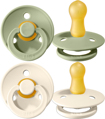 BIBS Colour Cumlíky z prírodného kaučuku, veľkosť 2, Sage/Ivory 2 ks