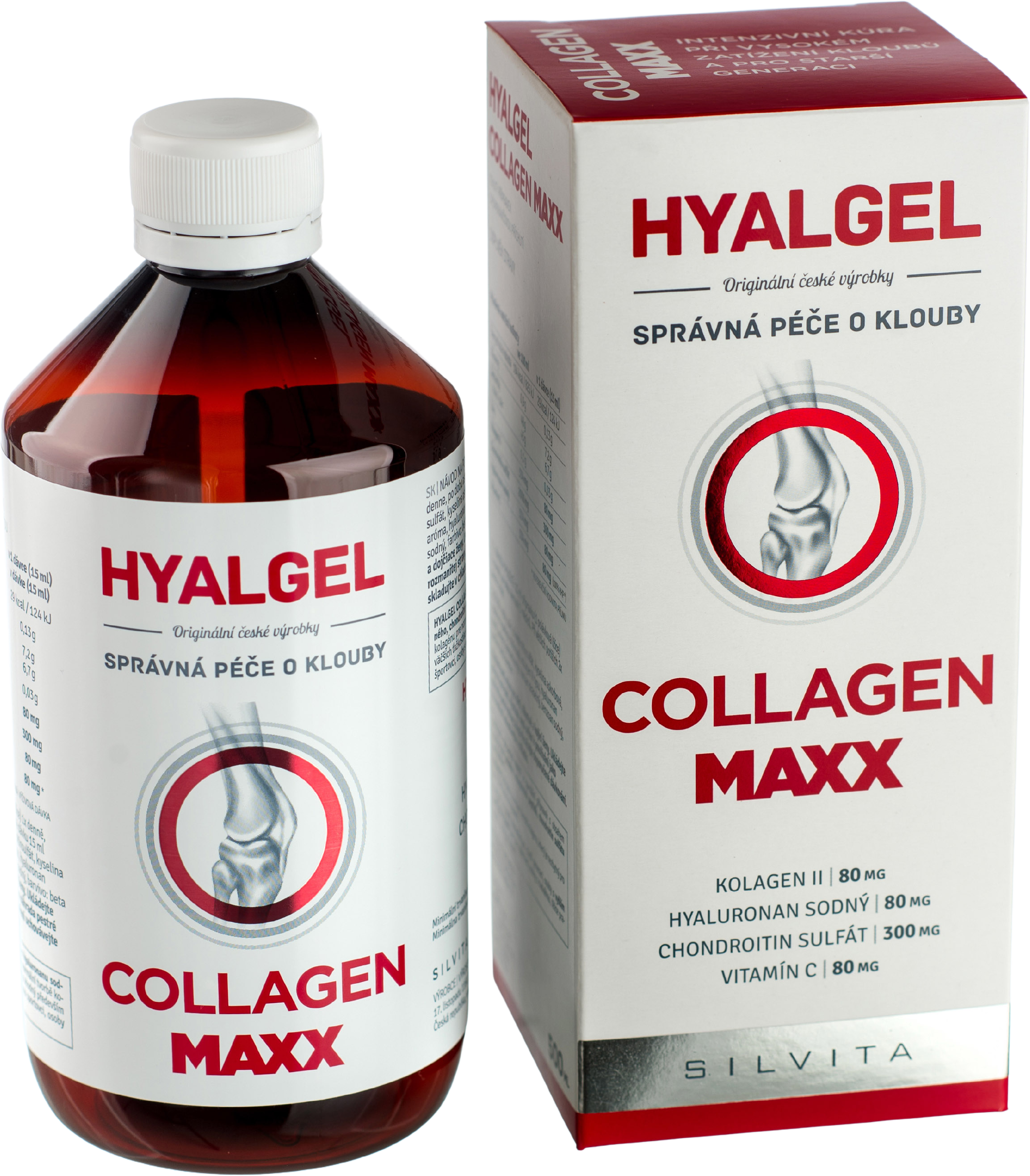 Silvita HYALGEL COLLAGEN MAXX tekutý prípravok s pomarančovou príchuťou 500 ml