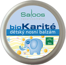 Saloos bioKarité detský nosový balzam ošetrenie sliznice nosa pri nádche a prechladnutí,1x19 ml
