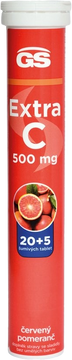 GS Extra C 500 červený pomaranč 20+5 šumivých tabliet