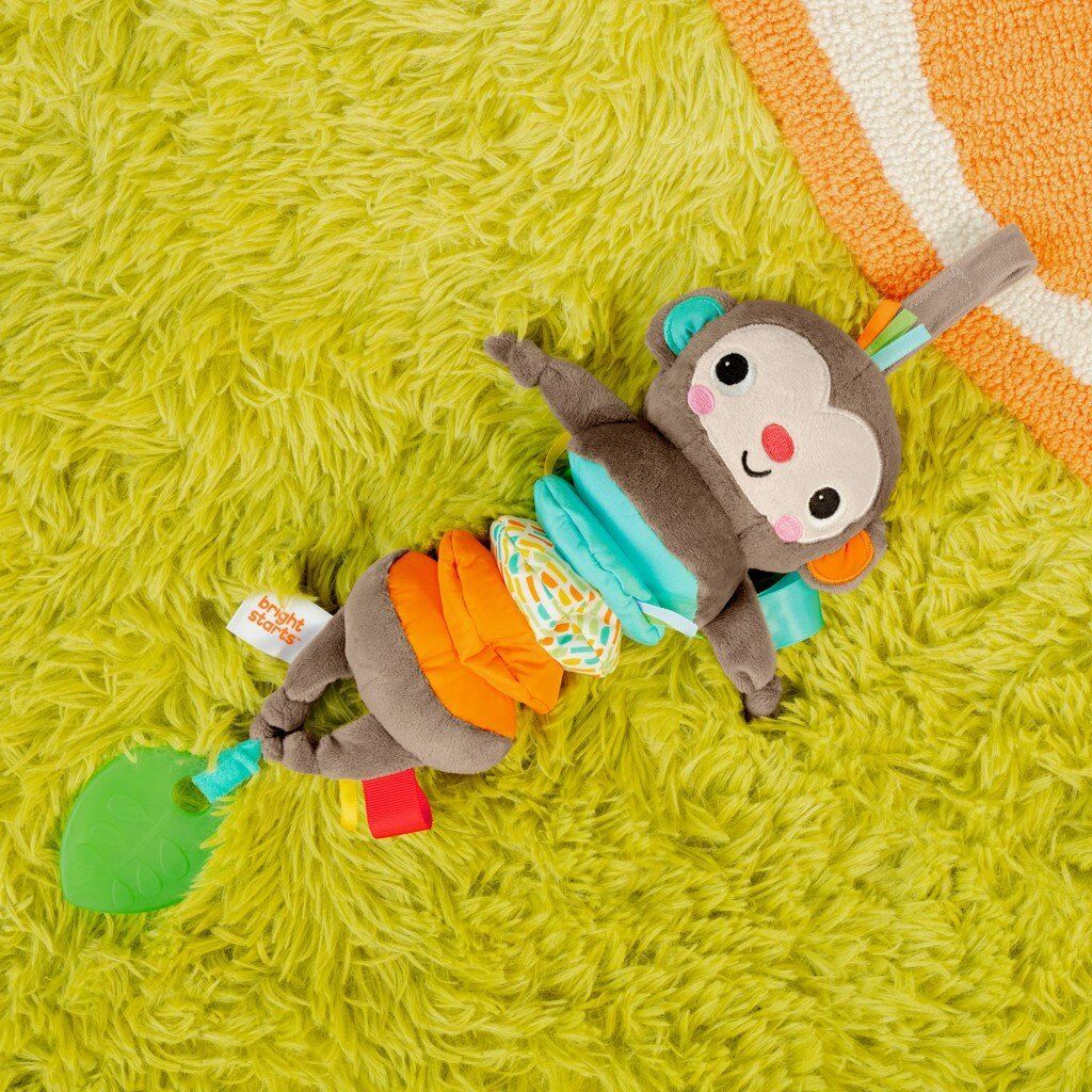 Bright Starts Hračka s melódiou na C krúžku Pull, Play & Boogie™ opice 0m+