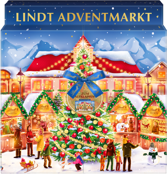 Lindt Vianočný kalendár adventné trhy 304 g