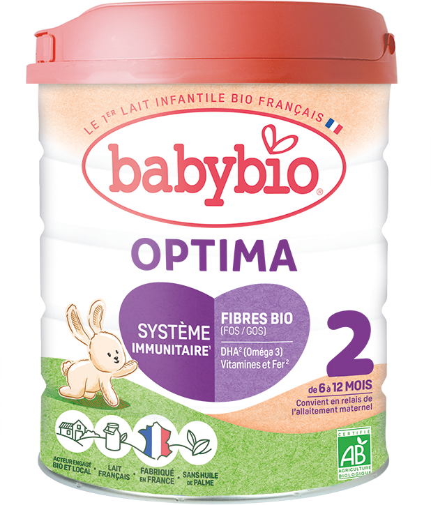 Babybio Optima 2 pokračovacie dojčenské bio mlieko s probiotikami a prebiotikami 800 g