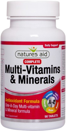 Natures Aid Kompletný MULTIVITAMÍN a minerály Antioxidačná formula, tbl 1x90 ks