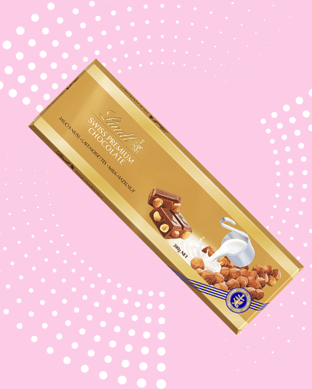 Lindt Mliečna tabuľková čokoláda s lieskovými orieškami