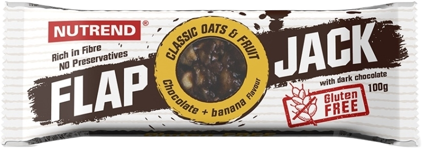 Nutrend FLAPJACK GLUTEN FREE , čokoláda + banán s horkou čokoládou 100 g