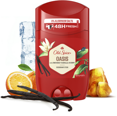 Old Spice Oasis Tuhý dezodorant pre mužov, 48h sviežosť s vôňou dymovej vanilky 50 ml
