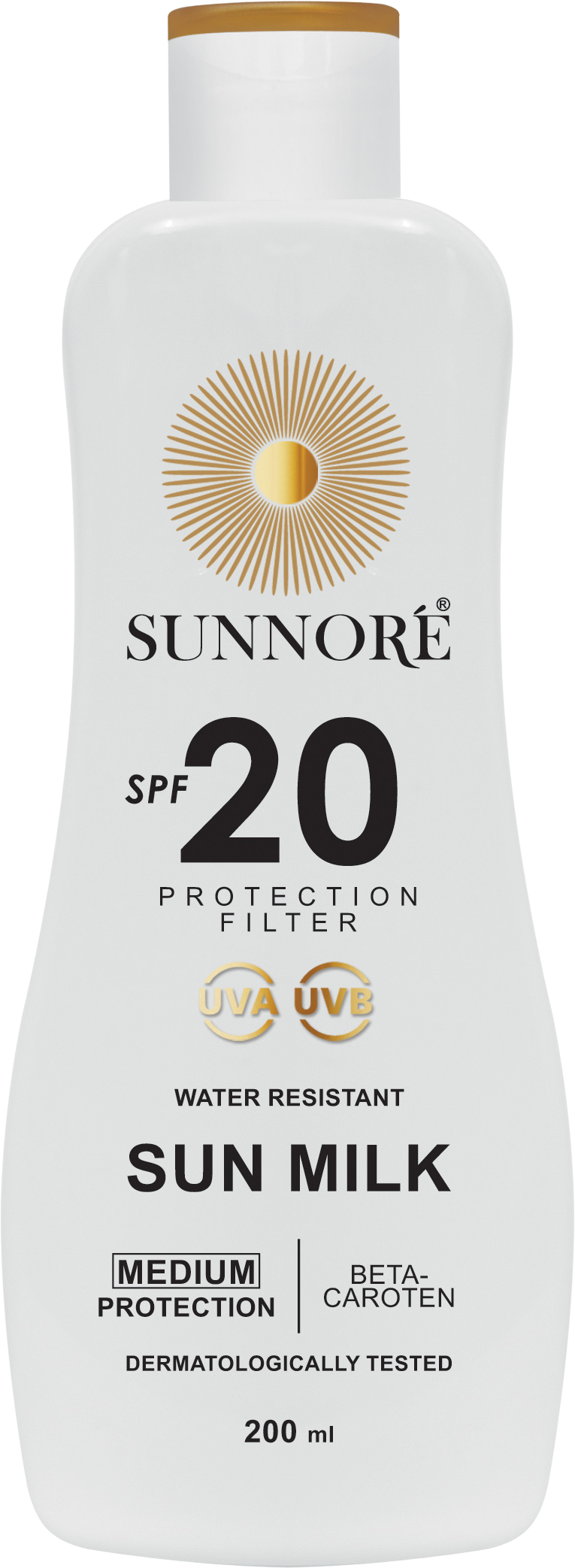 Sunnoré Opaľovacie mlieko SPF 20, 200 ml
