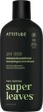 Attitude Pánsky posilňujúci šampón a kondicionér 2v1 Super leaves Matcha a Bergamot 415 ml