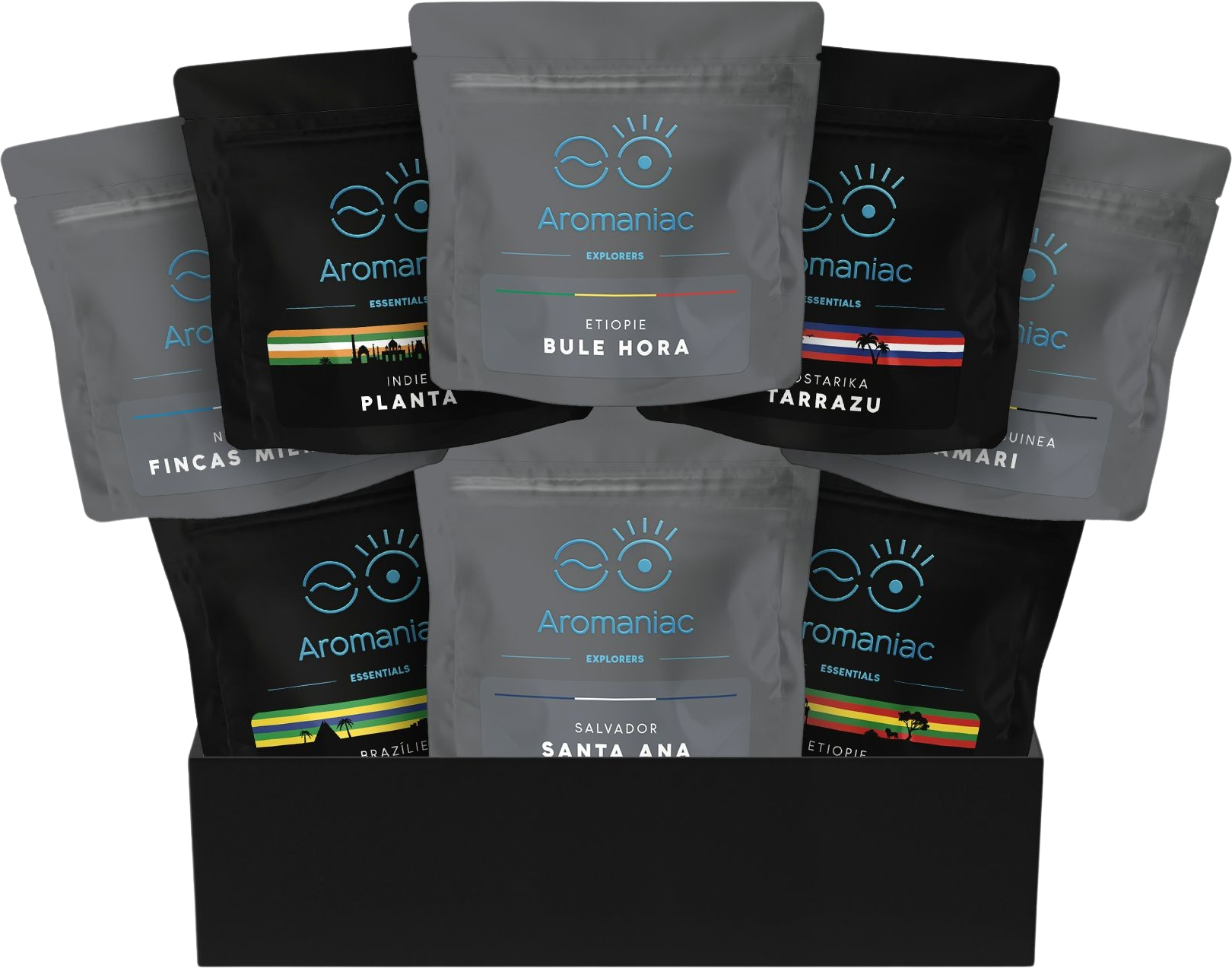 Aromaniac Degustačný balíček Aromaniac Pokušiteľ v darčekovej krabici 8 x 50 g