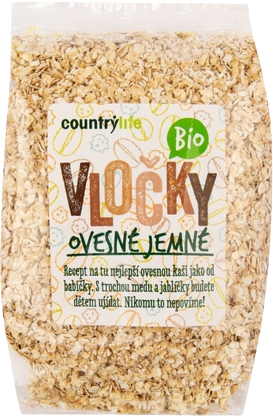 Country Life Vločky ovsené jemné BIO 500 g