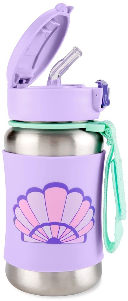 Skip Hop Spark Style Fľaša s brčkom na vodu Mušľa 12m+ 350 ml