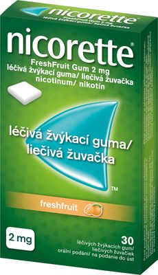 Nicorette ® FreshFruit Gum 2mg, liečivé žuvačky 30 ks
