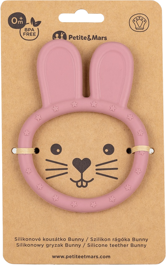 Petite&Mars Hryzátko silikónové Bunny Dusty Rose 0m+