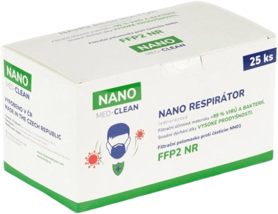 Nano Med Clean Nanovlákenný jednorazový respirátor FFP2 25 ks