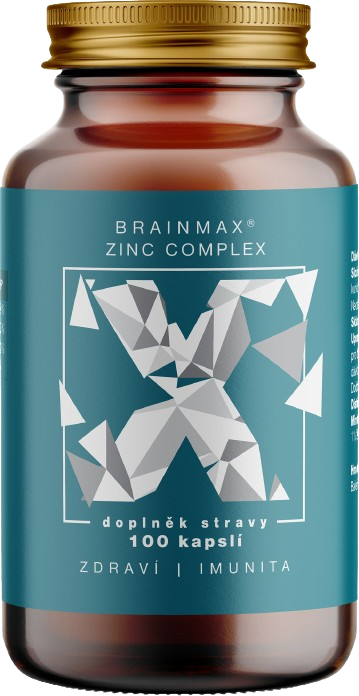 BrainMax Zinc Complex, Zinok, Selén, Meď a Kurkuma, 100 kapsúl