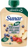 Sunar BIO ovocná kapsička jablko, jahoda, čučoriedka 4m+ 100 g