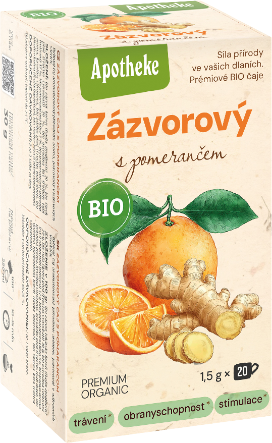 Apotheke BIO čaj Zázvorový s pomarančom 20 x 1.5 g
