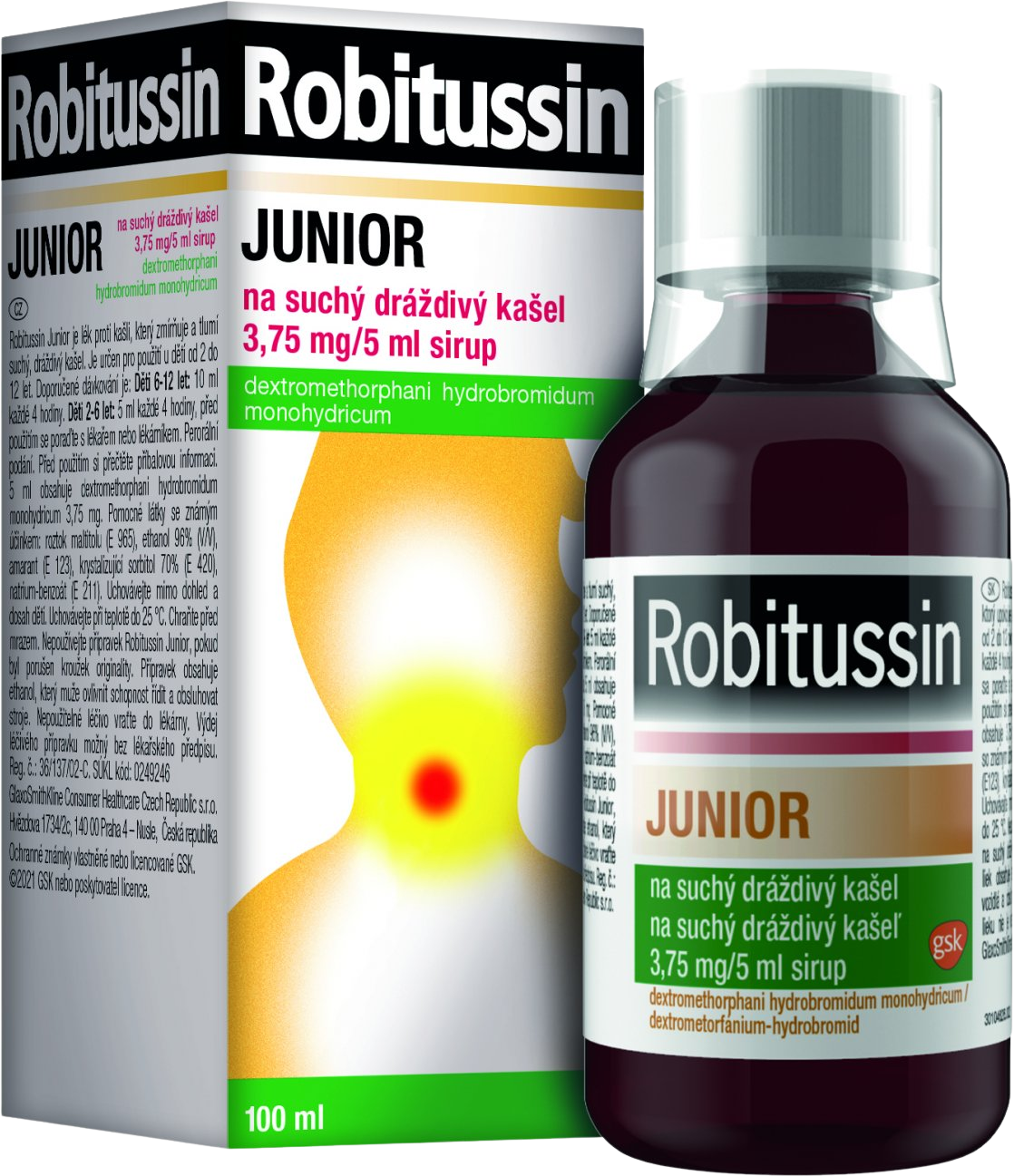 Robitussin Junior sirup pre deti na suchý kašeľ 100 ml