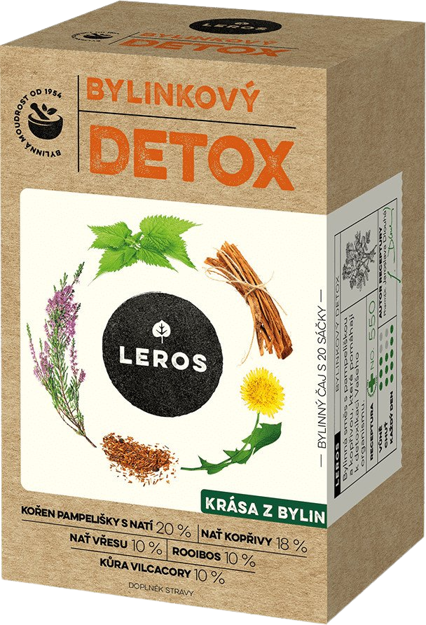 Leros Natur Detox pročisťujúci čaj s vilcacorou, 20 x 1.5 g