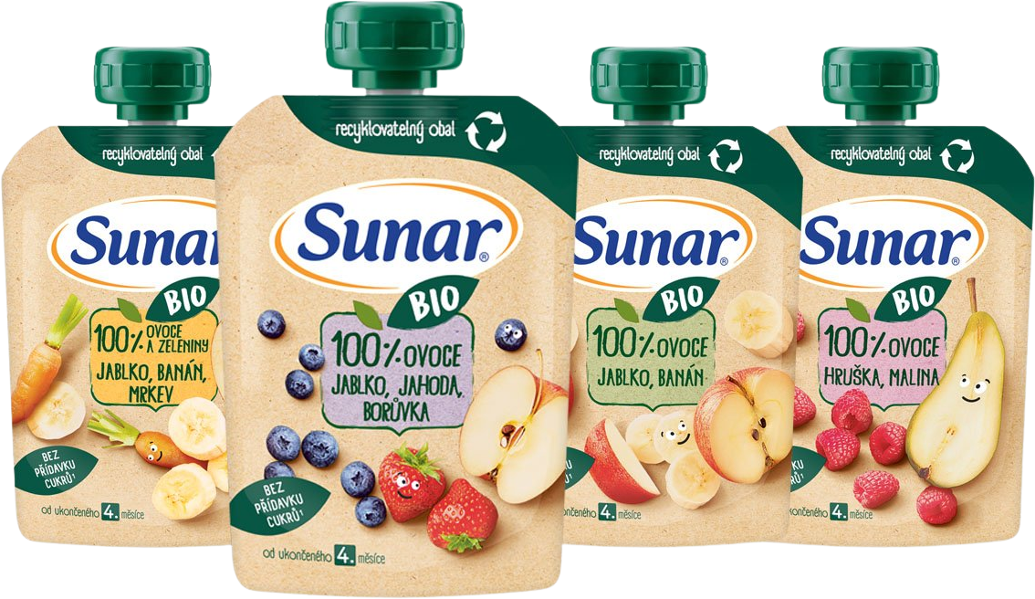 Sunar BIO vrecúško mix kartón (od 4 mesiacov) 12 x 100 g