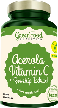 GreenFood Nutrition Natural Vitamín C + Extrakt zo šípok 60 kapsúl