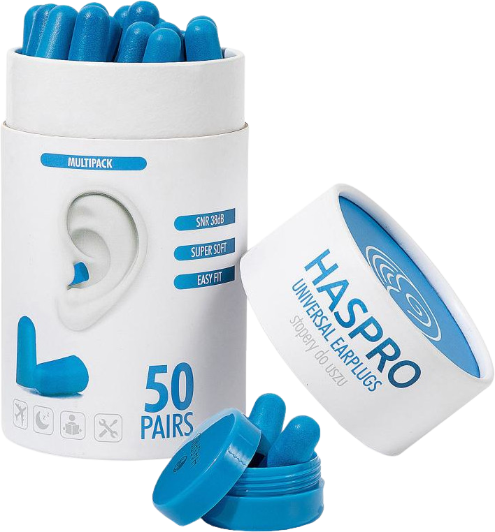 Haspro Tube50 Zátky do uší, modré 100 ks