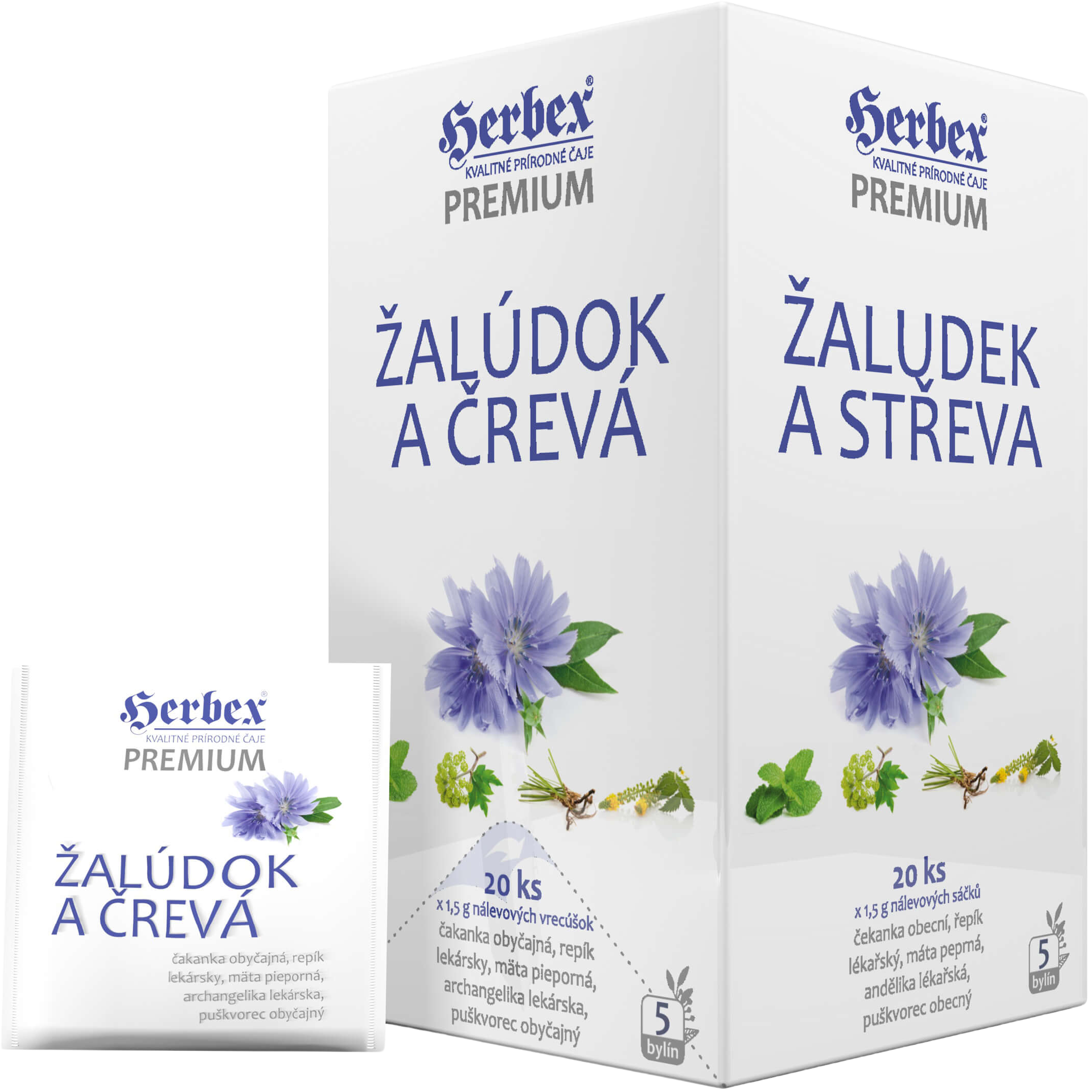 Herbex Premium Čaj Žalúdok a črevá 20 x 1.5 g