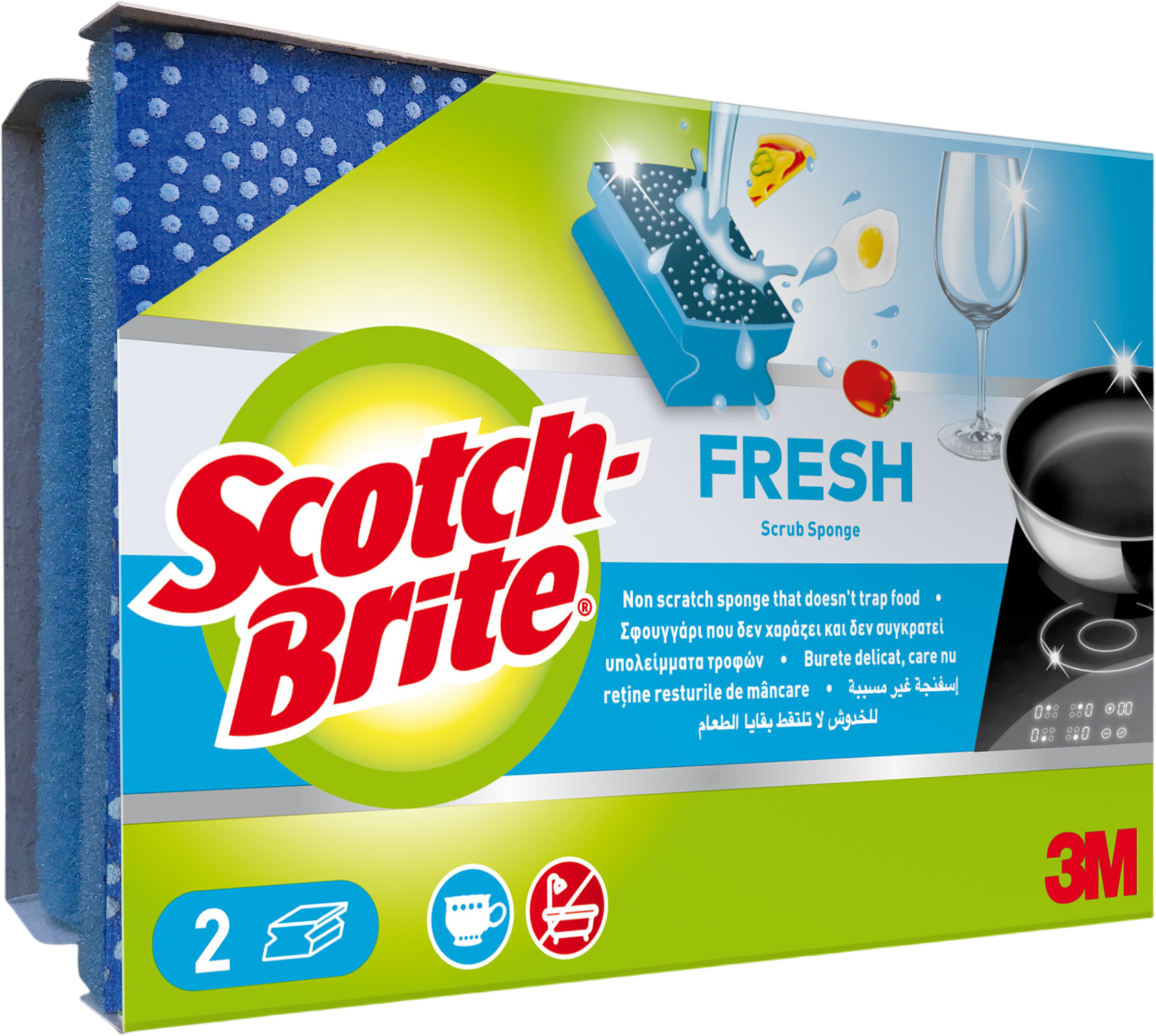 3M Scotch-Brite® Fresh, umývacia hubka chrániaca nechty 2 ks