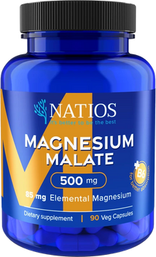 Natios Magnesium Malate 500 mg + B6, (el. horčík 85 mg), 90 kapsúl