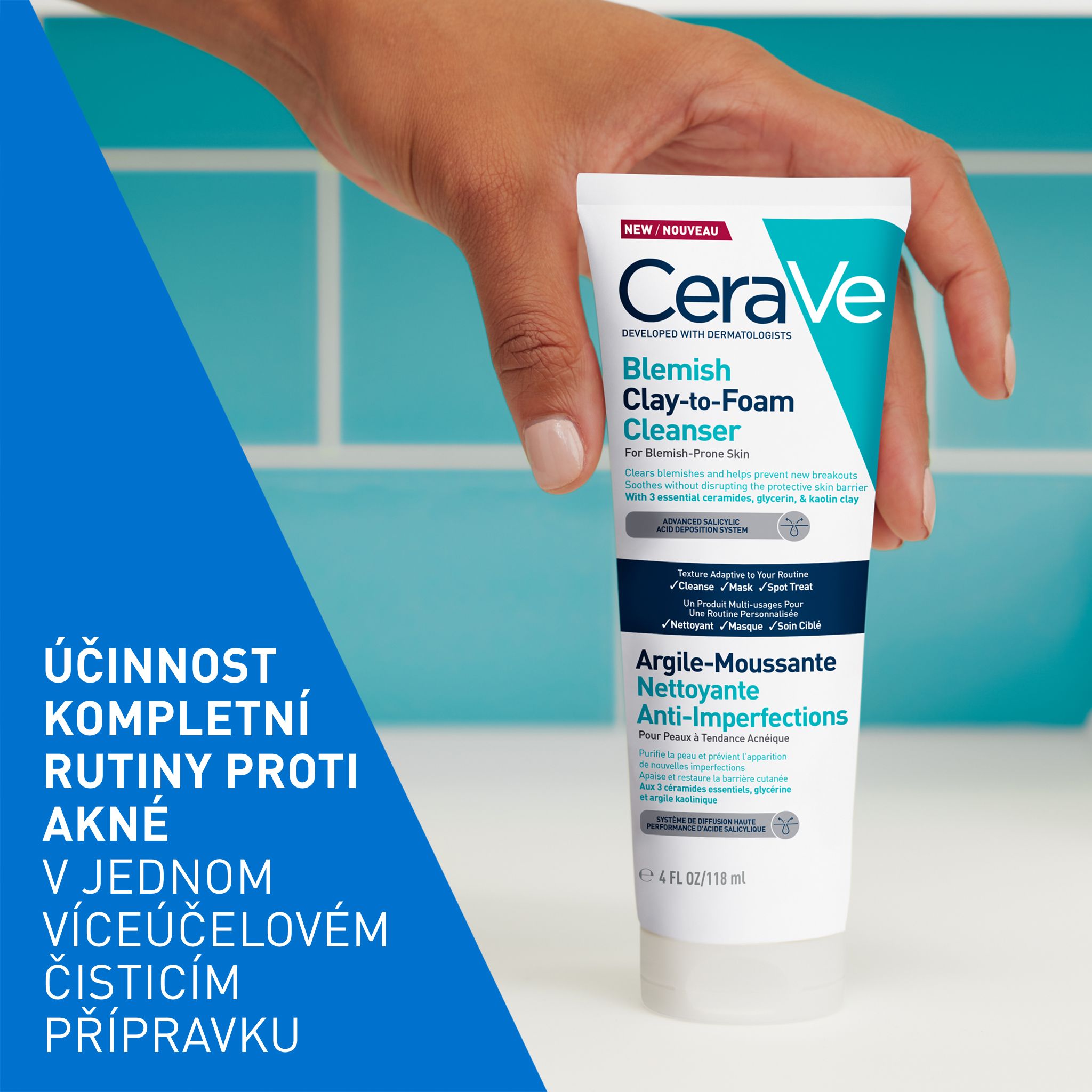 CeraVe Čistiaci Clay-to-Foam krém 118 ml