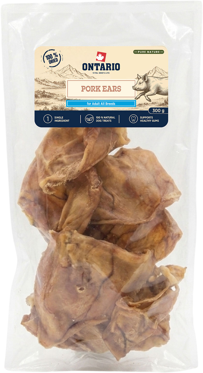 Ontario Pochúťka Pure Nature bravčové uši sušené 1 x 300 g