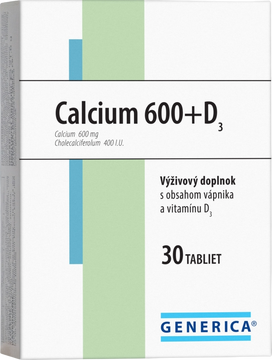 Generica Calcium 600+D3 30 tabliet