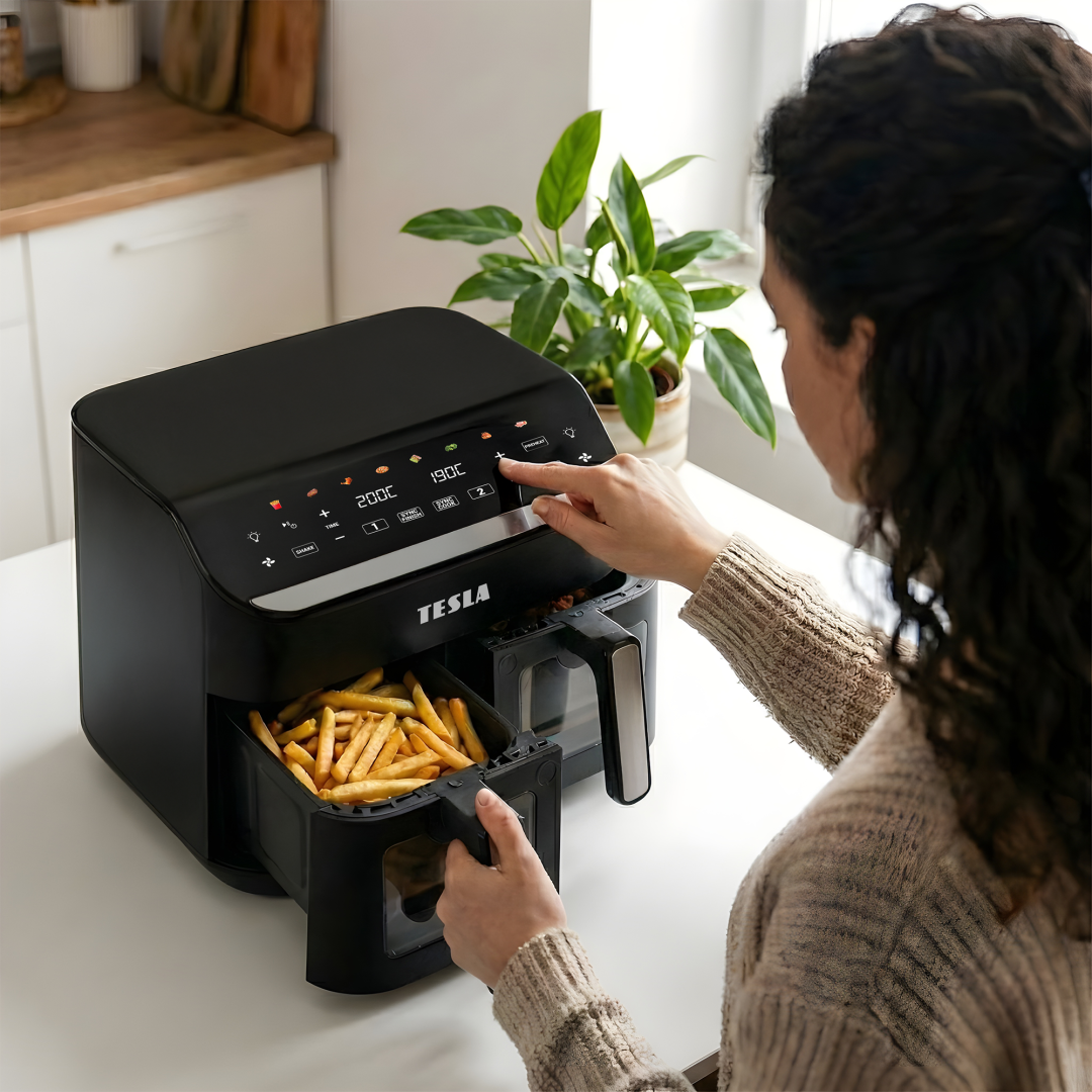 Tesla AirCook DualHeat QD464 XXL - multifunkčná duálna digitálna teplovzdušná fritéza