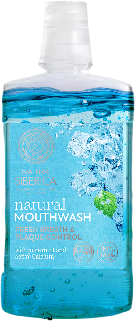 Natura Siberica Prírodná ústna voda s mätou a aktívnym vápnikom 520 ml