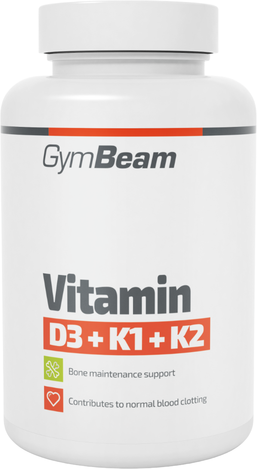 GymBeam Vitamin D3+K1+K2 bez príchute 60 kapslí