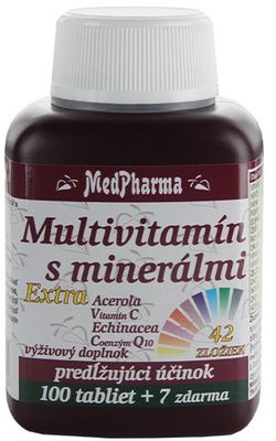 MedPharma Multivitamín s minerálmi extra 42 zložiek 107 tabliet