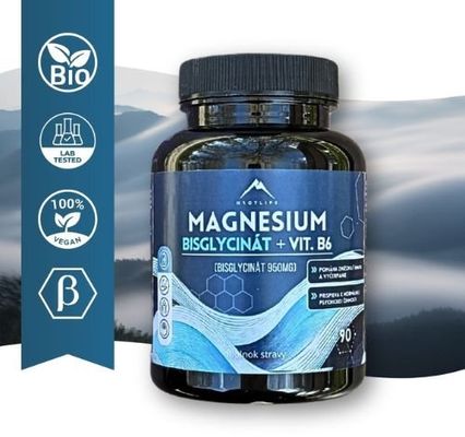 Hrotlife Magnesium bisglycinát + vitamín B6 90 kapsúl